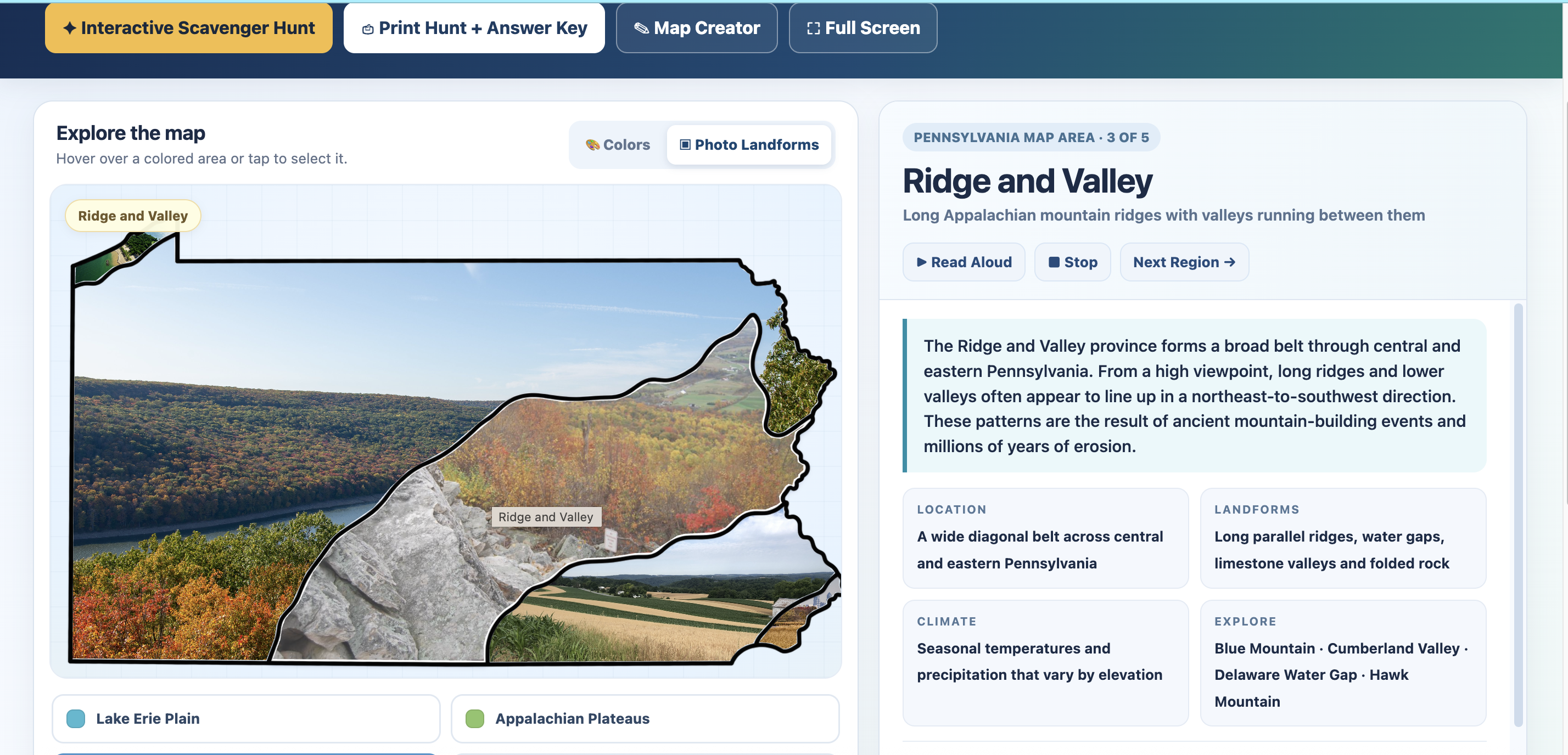Five Regions of Pennsylvania Map and Map Maker